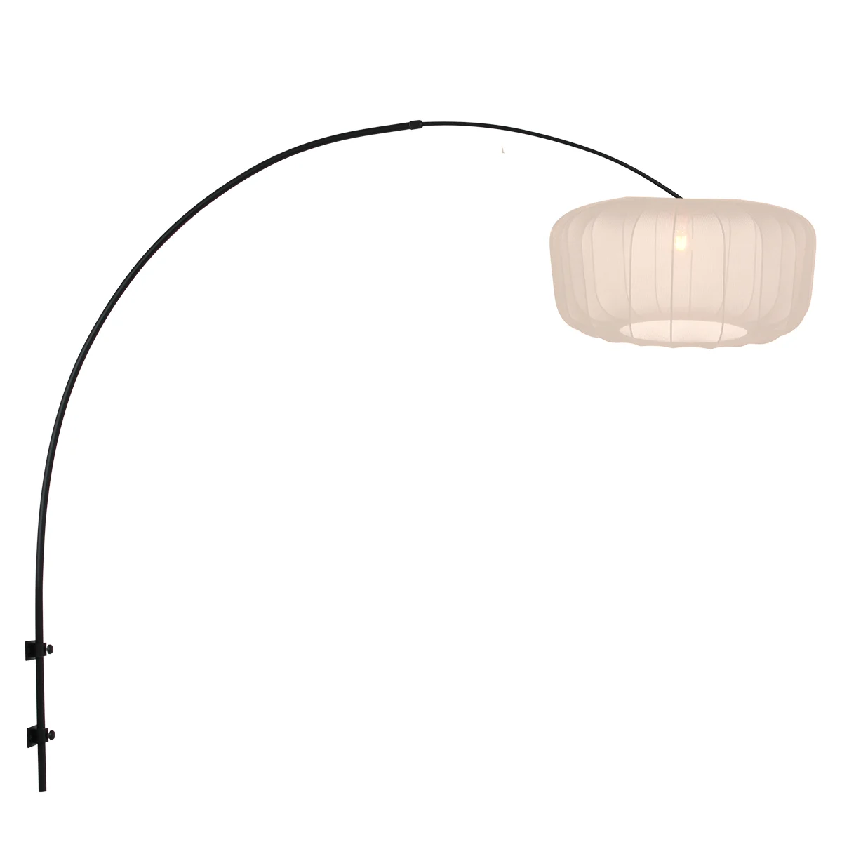 Lámpara de pared arco negra con pantalla beige Steinhauer Vella-Lino
