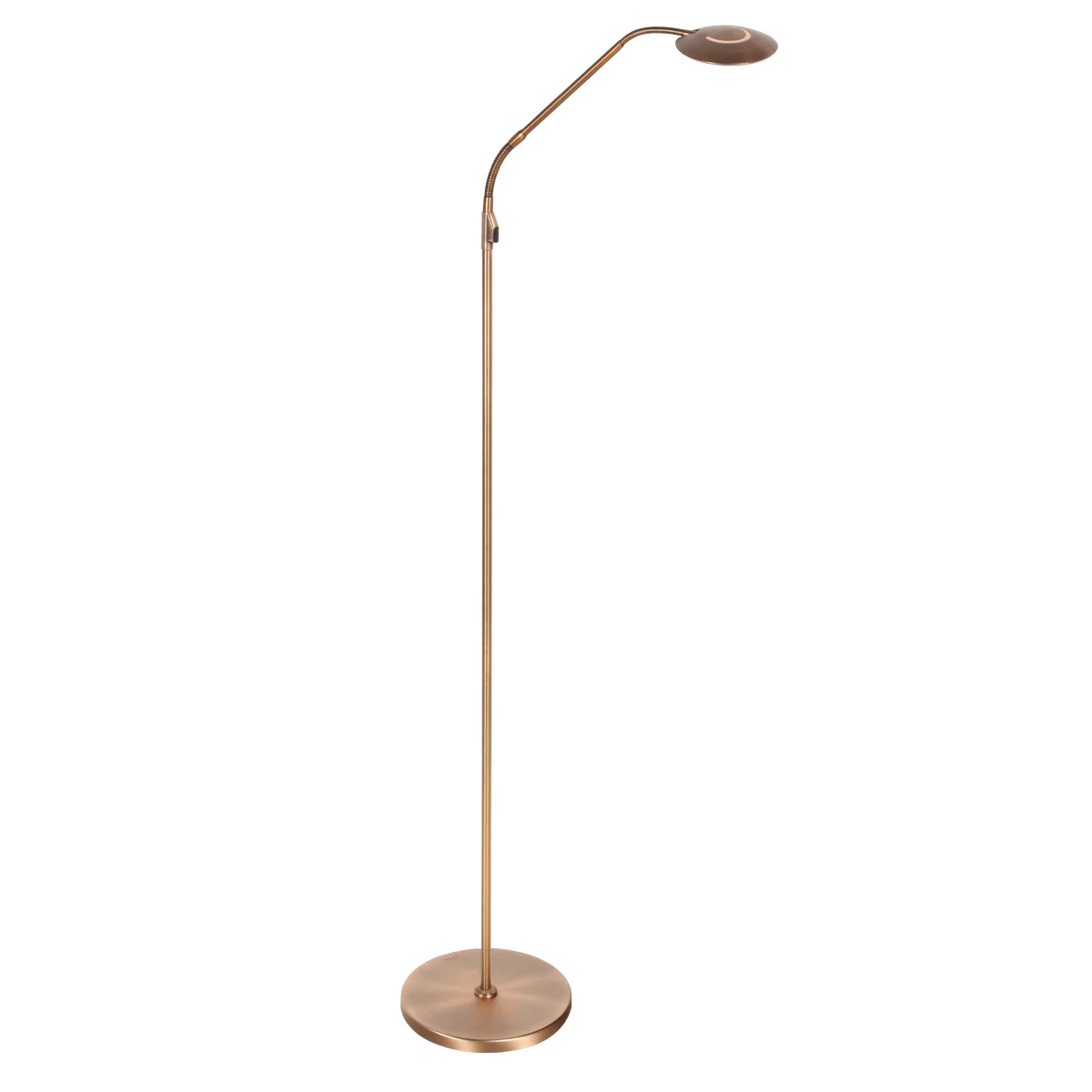 Lámpara de pie de bronce Zenith 2 con brazo flexible Steinhauer