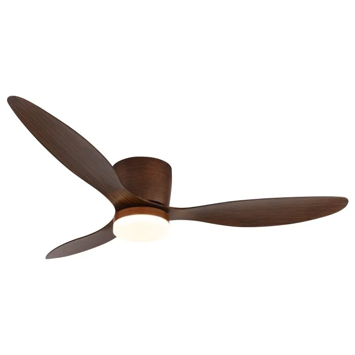 Lámparas Globo Lighting Armando lámpara ventilador de techo LED Madera oscura, Crudo, 1 luz, Mando a distancia