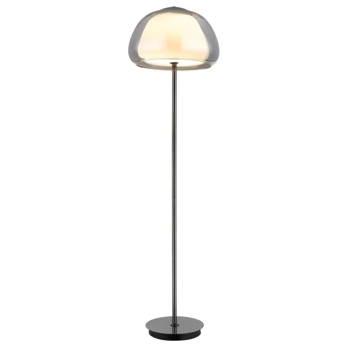 Lámparas Globo Lighting Avila Lámpara de pie LED Cromo, Negro, 1 luz, Mando a distancia