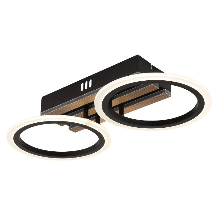 Lámparas Globo Lighting Blevins Plafones LED Crudo, Negro, 1 luz