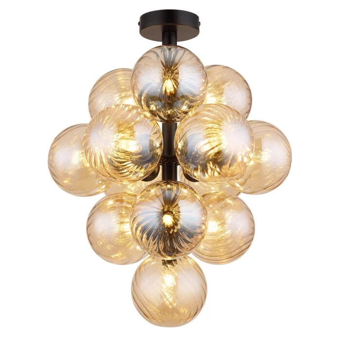 Lámparas Globo Lighting Conor Plafones Negro, 13 luces