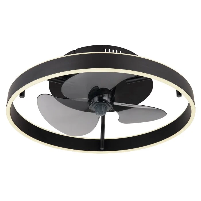 Lámparas Globo Lighting Conway lámpara ventilador de techo LED Negro, 1 luz, Mando a distancia