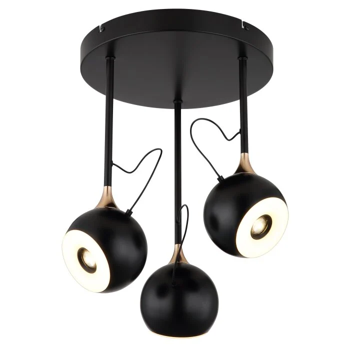 Lámparas Globo Lighting Donovan Plafones LED Cromo, Negro, 1 luz
