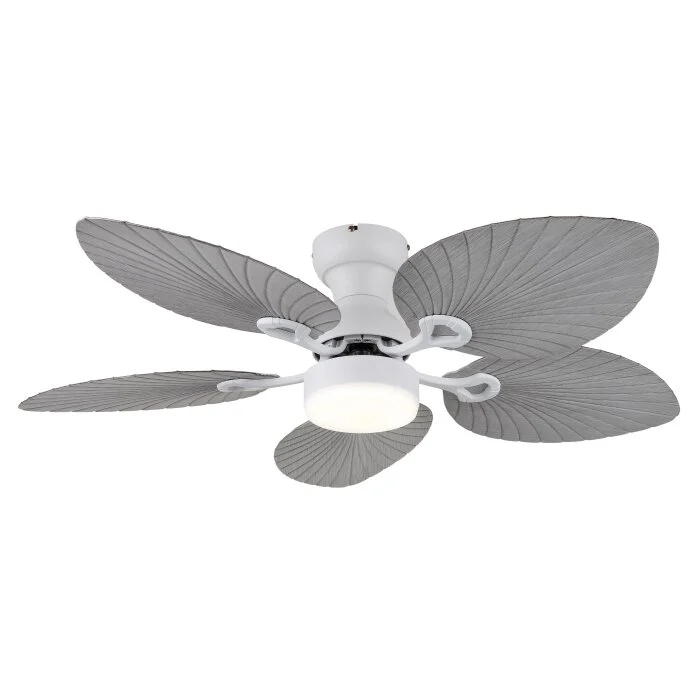 Lámparas Globo Lighting Elise lámpara ventilador de techo LED Gris, Blanca, 1 luz, Mando a distancia