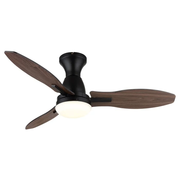 Lámparas Globo Lighting Gale lámpara ventilador de techo LED Color madera, Crudo, Negro, 1 luz, Mando a distancia
