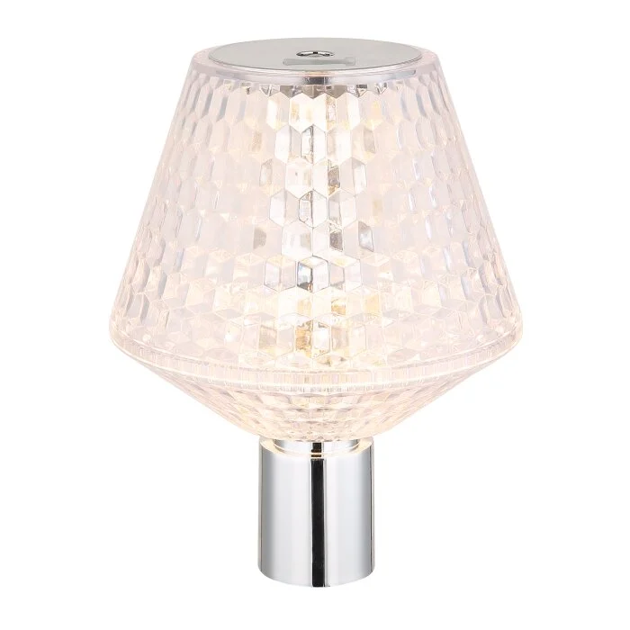 Lámparas Globo Lighting Gixi Lámparas de mesa LED Cromo, Transparente, claro, 1 luz