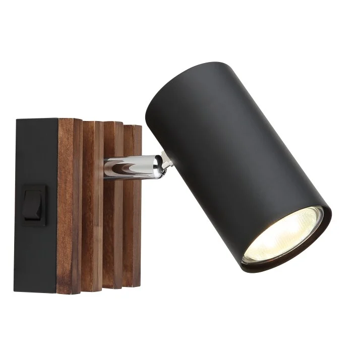 Lámparas Globo Lighting und Plafones, Spot techo, Apliques, Spot de pared marrón oscuro, Negro, 1 luz