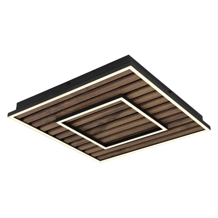 Lámparas Globo Lighting Woody Plafones LED Crudo, Negro, 1 luz