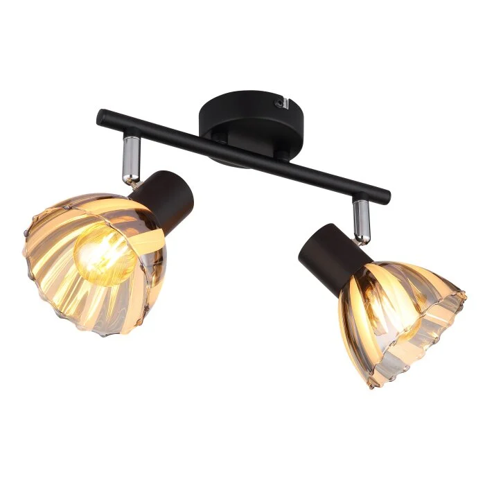 Lámparas Globo Lighting Zachery Plafones Negro, 2 luces