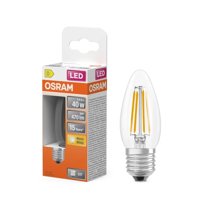 Lámparas Osram E27 LED 4 Watt blanco luz diurna 470 Lumen