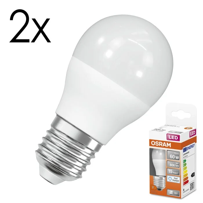 Lámparas Osram E27 LED 7.5 Watt blanco luz diurna 806 Lumen