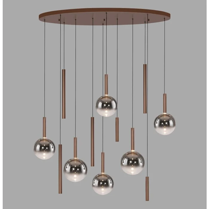 Lámparas Paul Neuhaus BOWL Lámparas colgantes LED Marrón, 12 luces