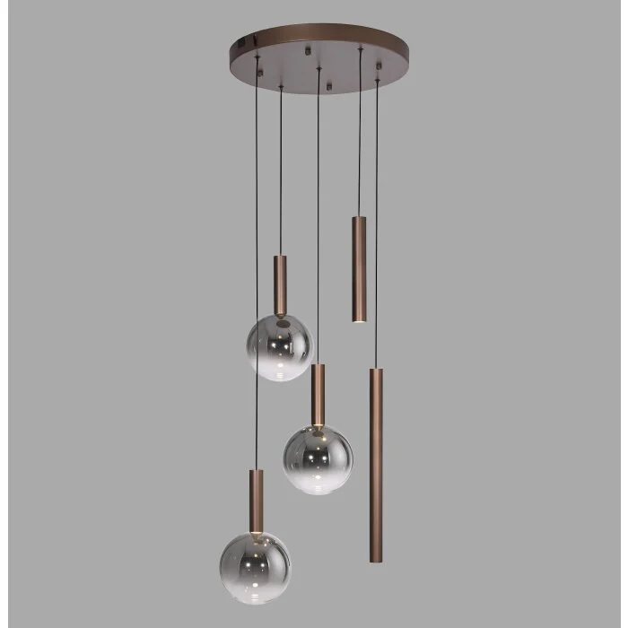 Lámparas Paul Neuhaus BOWL Lámparas colgantes LED Marrón, 5 luces