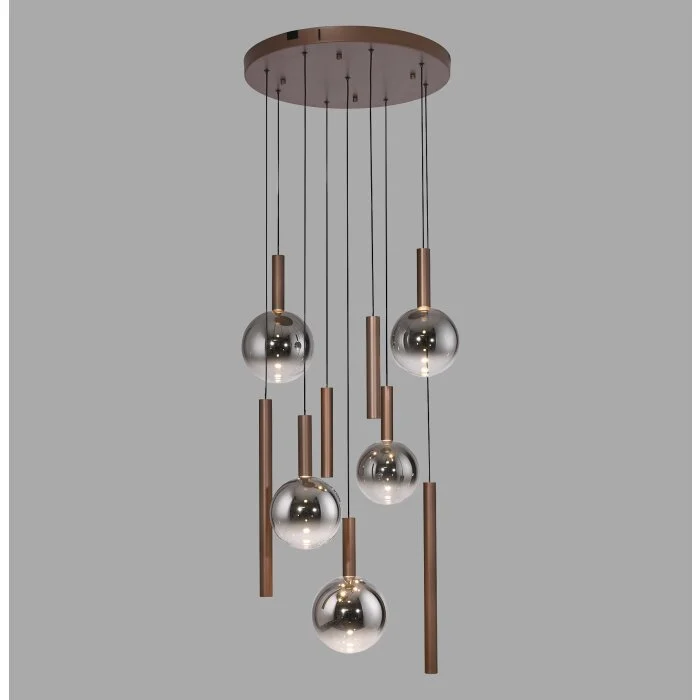 Lámparas Paul Neuhaus BOWL Lámparas colgantes LED Marrón, 9 luces