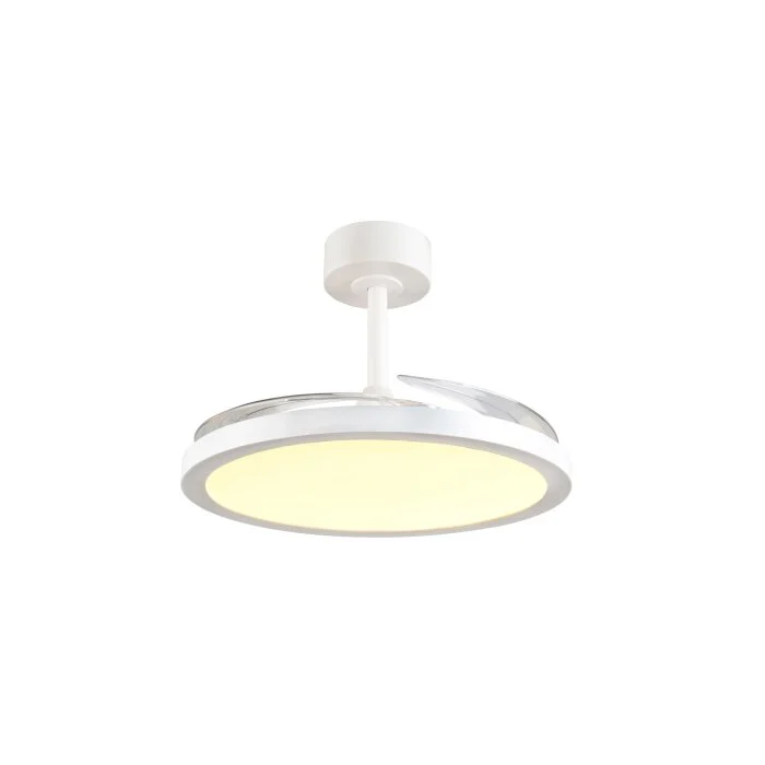 Lámparas Reality mit lámpara ventilador de techo LED Blanca, 1 luz, Mando a distancia