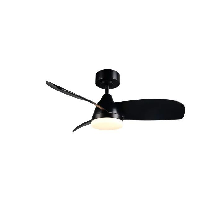 Lámparas Reality mit lámpara ventilador de techo LED Negro, 1 luz, Mando a distancia