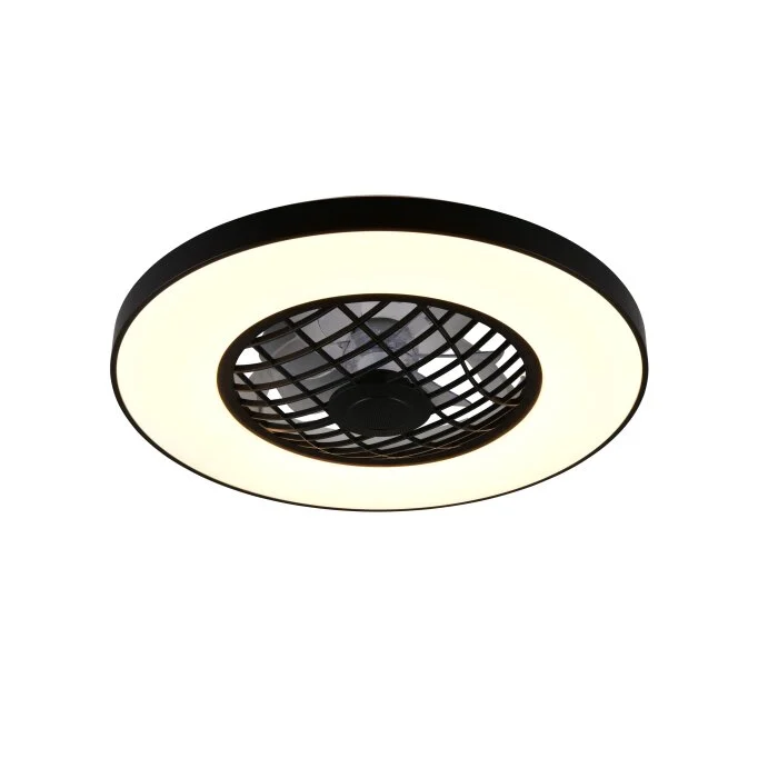 Lámparas Reality mit lámpara ventilador de techo LED Negro, 2 luces, Mando a distancia, Cambia de color
