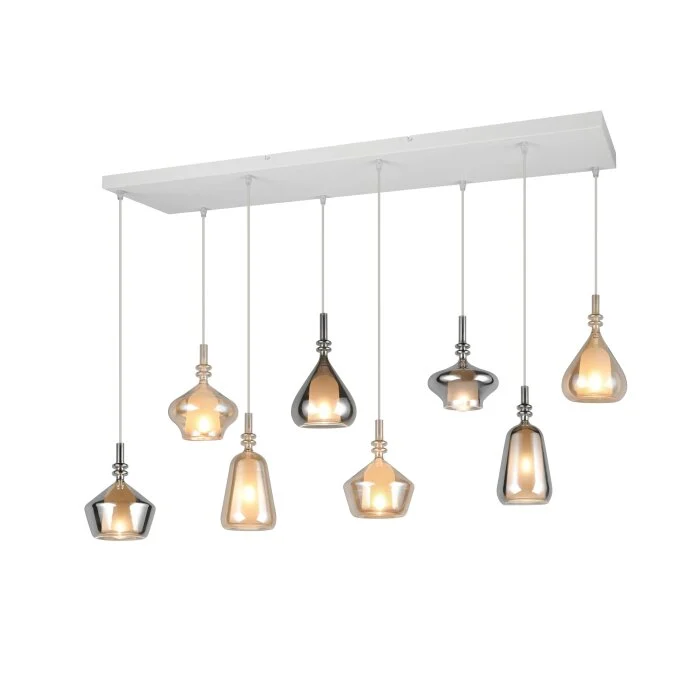 Lámparas Trio Aldea Lámparas colgantes Blanca, 8 luces