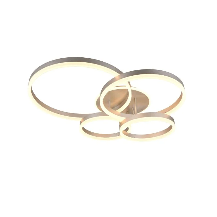 Lámparas Trio Drake Plafones LED Níquel-mate, 1 luz, Mando a distancia