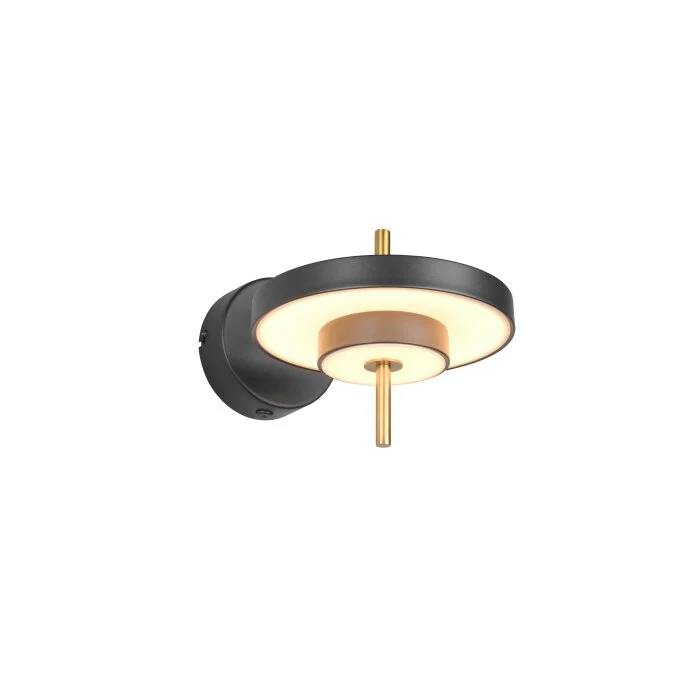 Lámparas Trio KEATON Apliques LED Negro-dorado, 1 luz