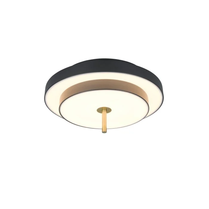 Lámparas Trio KEATON Plafones LED Negro-dorado, 1 luz
