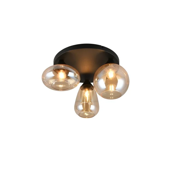 Lámparas Trio Lumina Plafones Negro, 3 luces