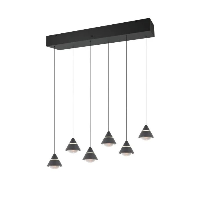 Lámparas Trio Romeo Lámparas colgantes LED Negro, 6 luces