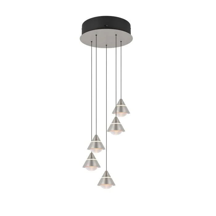Lámparas Trio Romeo Lámparas colgantes LED Níquel-mate, 5 luces