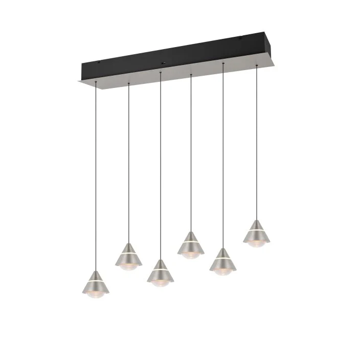 Lámparas Trio Romeo Lámparas colgantes LED Níquel-mate, 6 luces