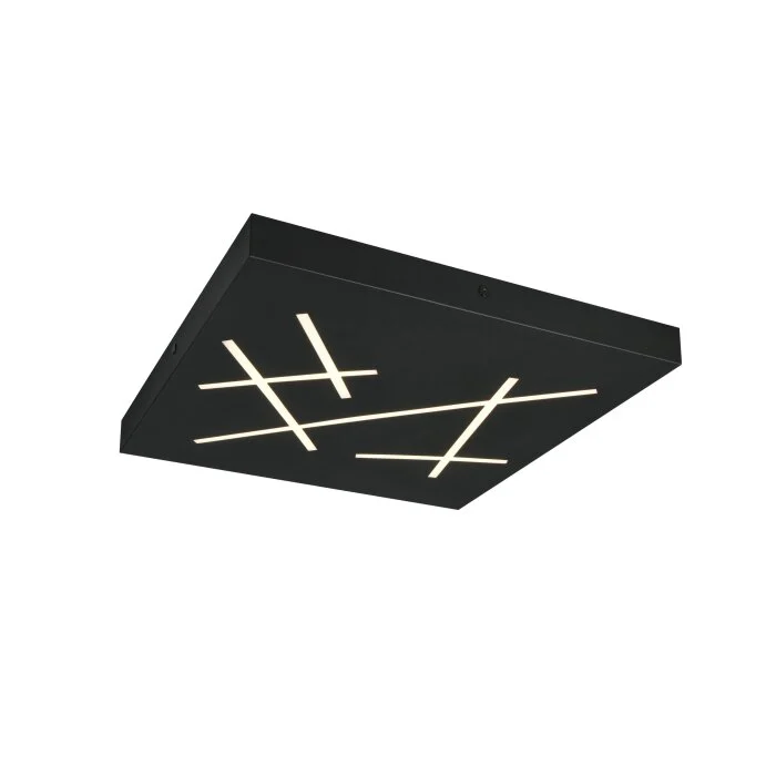 Lámparas Trio Snip Plafones LED Negro, 1 luz, Mando a distancia