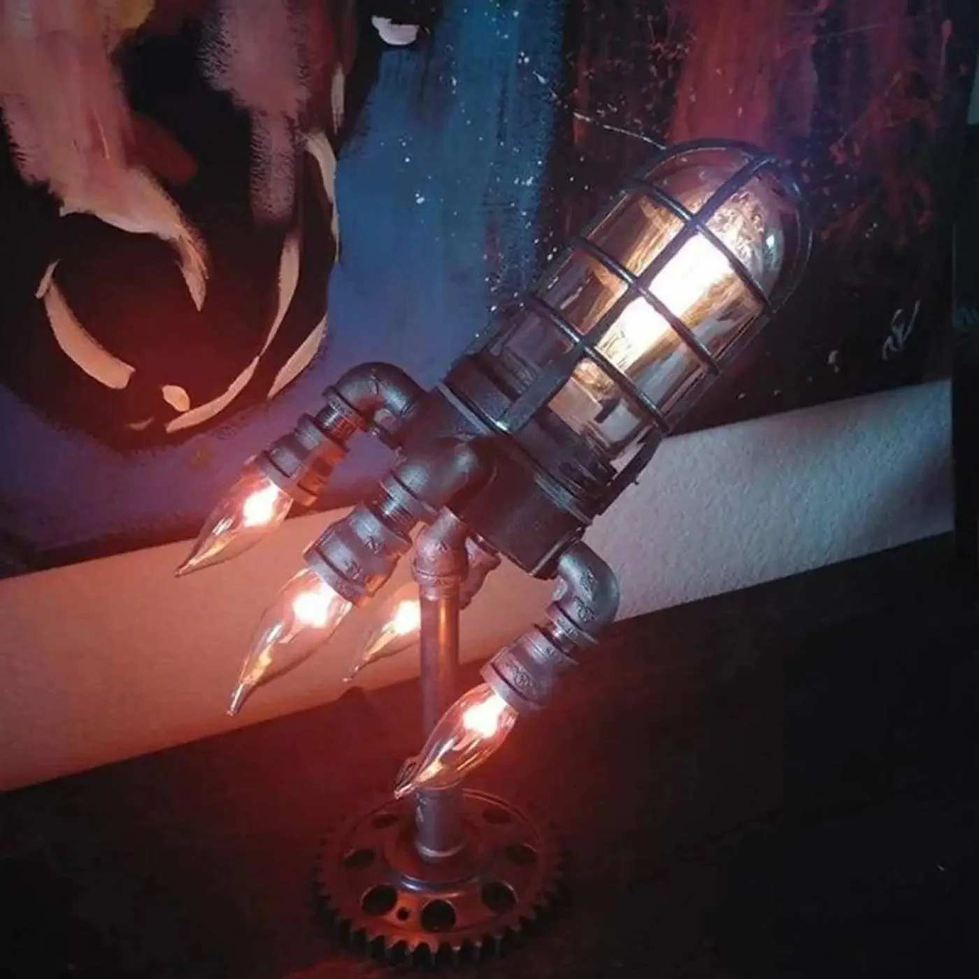 Lámpara de mesilla de noche | STEAMPUNK