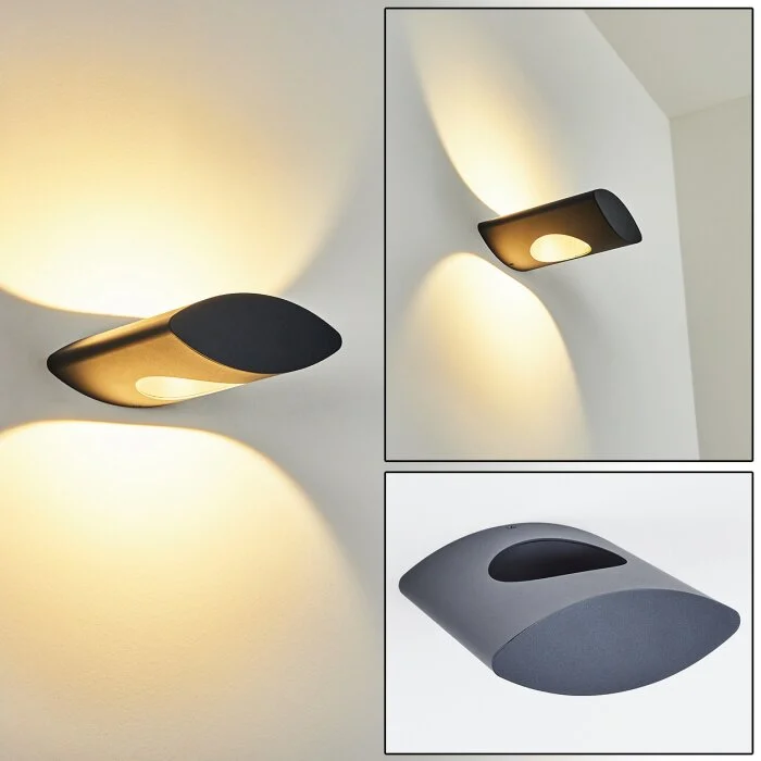 Lémettou Aplique para exterior LED Antracita, Blanca, 1 luz