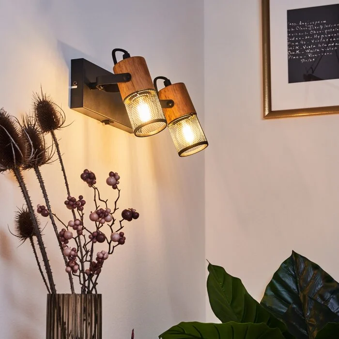 Lenalau Aplique Negro, 2 luces