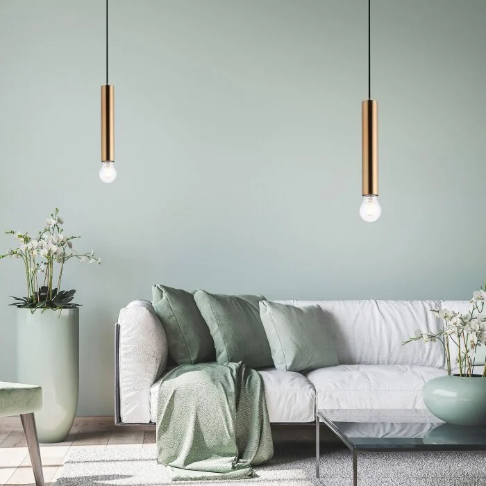 Leuchten-Direkt BRUNA Lámpara Colgante Latón, 1 luz