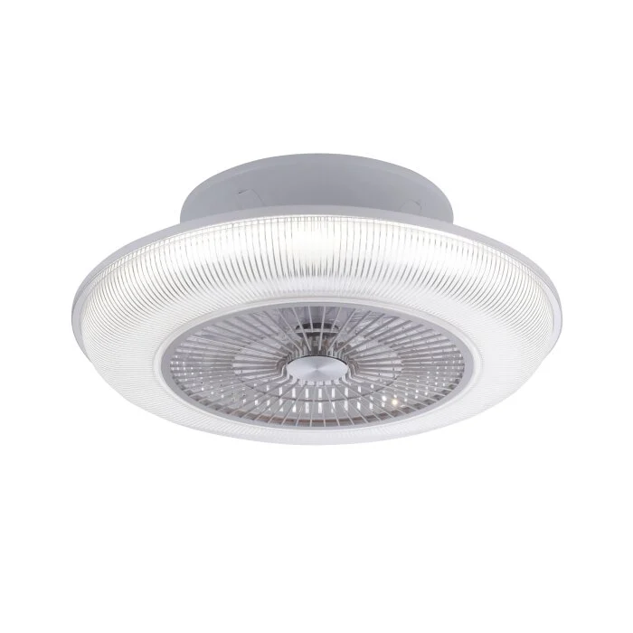 Leuchten Direkt DION Ventilador de techo LED Plata, 1 luz, Mando a distancia, Cambia de color