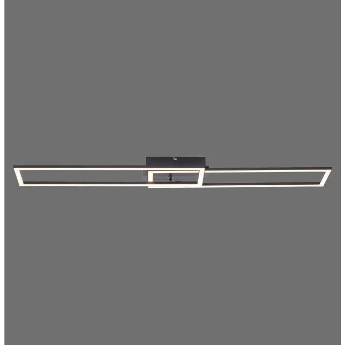 Leuchten-Direkt IVEN Lámpara de Techo LED Negro, 1 luz, Mando a distancia