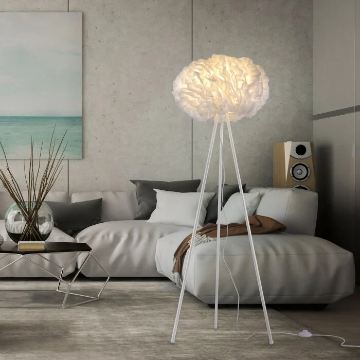 Leuchten-Direkt LOLASMART-NAOMI Lámpara de Pie LED Blanca, 1 luz, Mando a distancia, Cambia de color