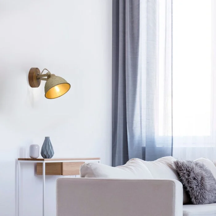 Leuchten-Direkt SAMIA Aplique Madera oscura, 1 luz