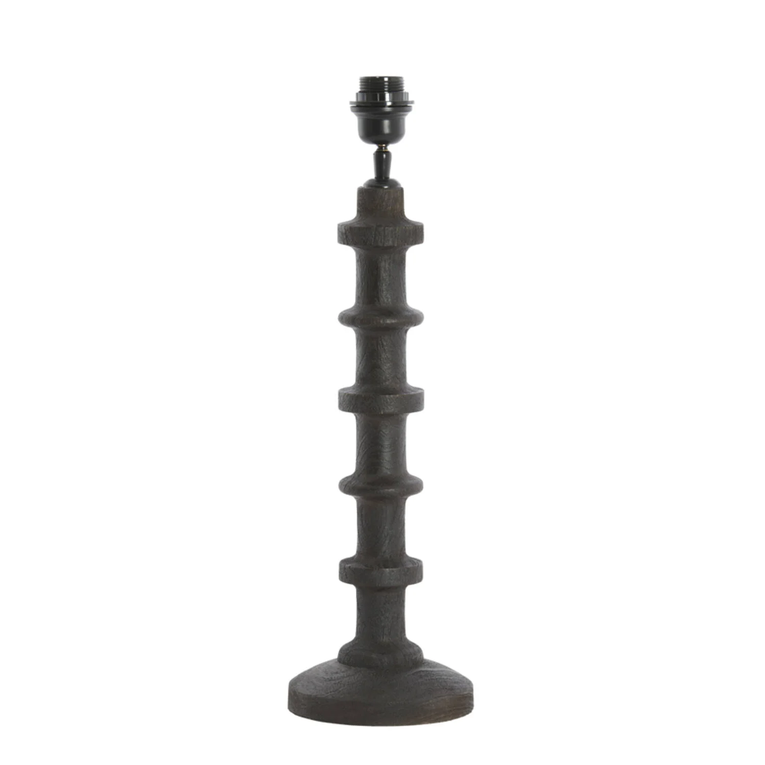Lámpara de mesa de madera mate marrón gris estilo Japandi Light & Living Cecily