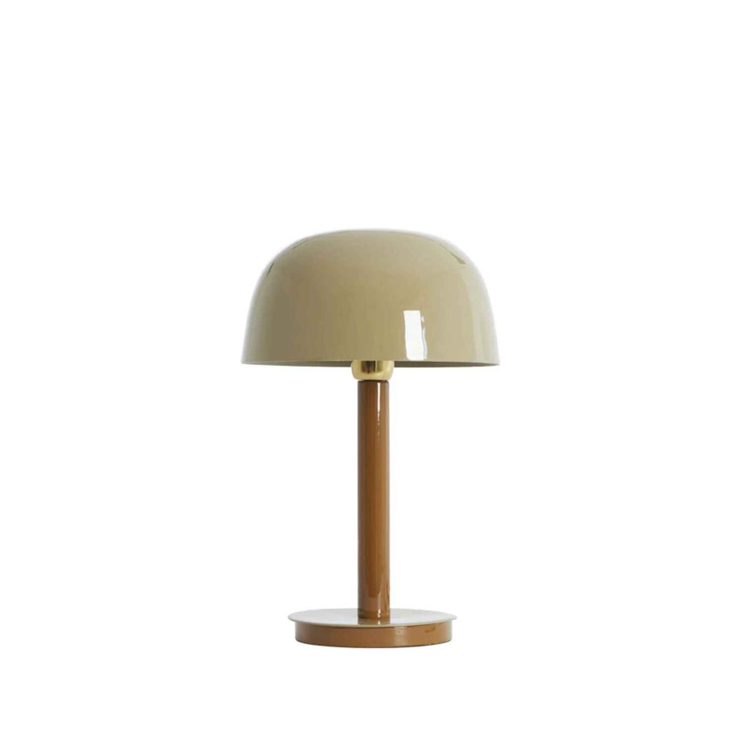 Lámpara de mesa retro arena y marrón con pantalla brillante Light & Living Marivet