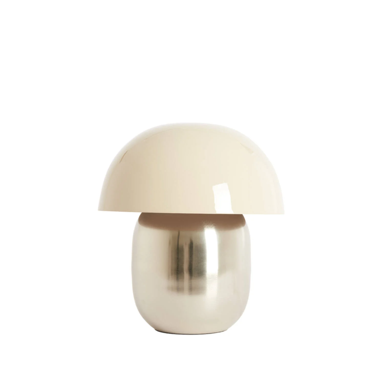 Lámpara de mesa crema con detalle de níquel satinado Light & Living Mimosa