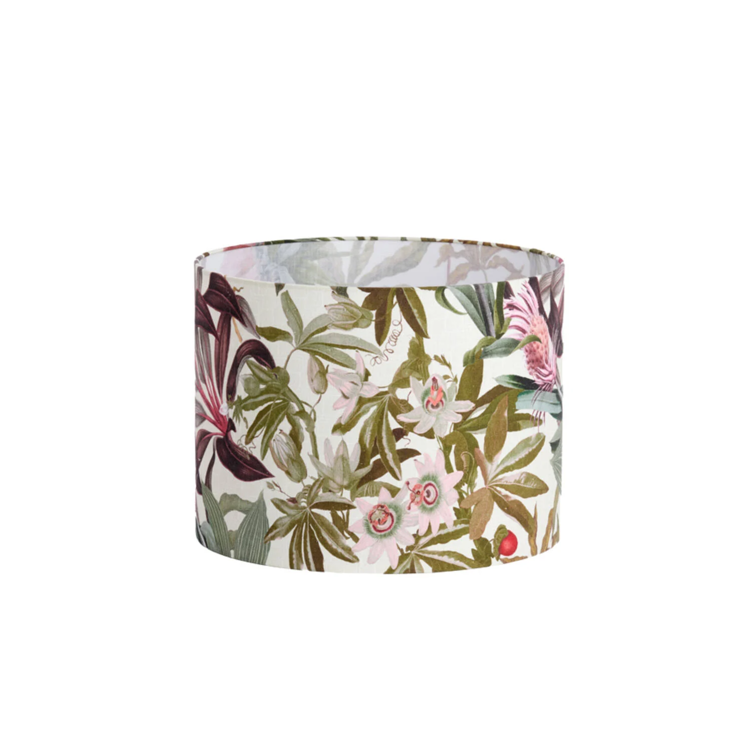 Pantalla cilíndrica blanca textil fresca y luminosa Light & Living Isadore