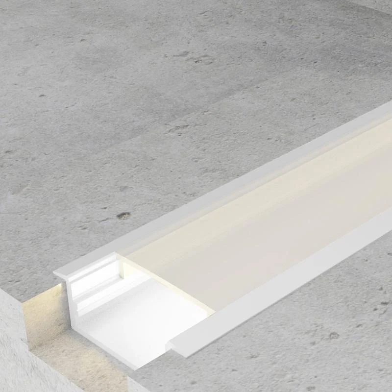 Perfil Aluminio para Empotrar con Alas Long Lacado Blanco 12/24V/220V 2 metros