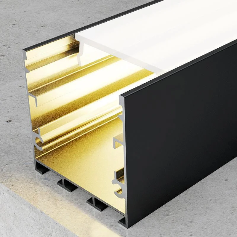 Perfil de Aluminio Fate Lacado Negro 12V/24V/220V 2 metros – Opcional colgante