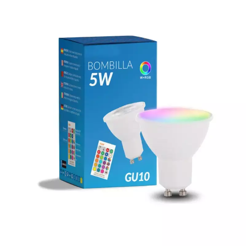 Bombilla LED Future GU10 5W RGB+W con Mando