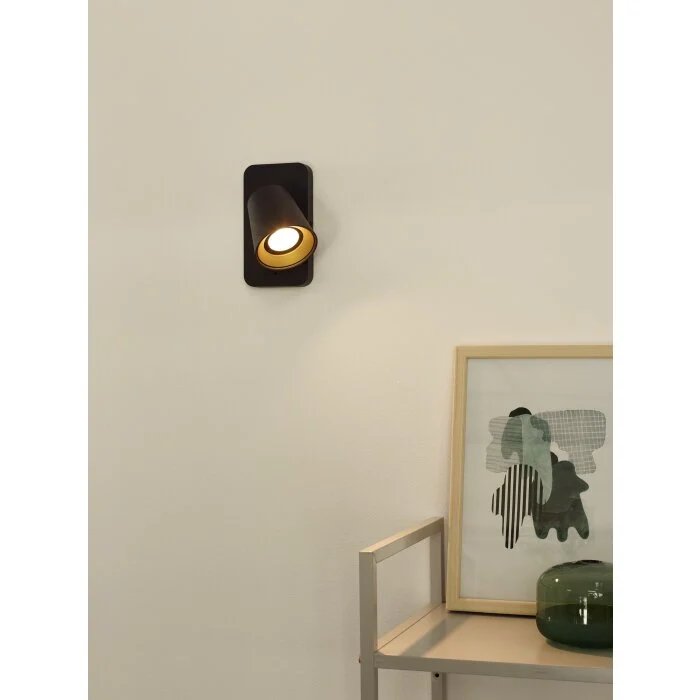 Lucide TURNON Foco de pared LED Negro, 1 luz