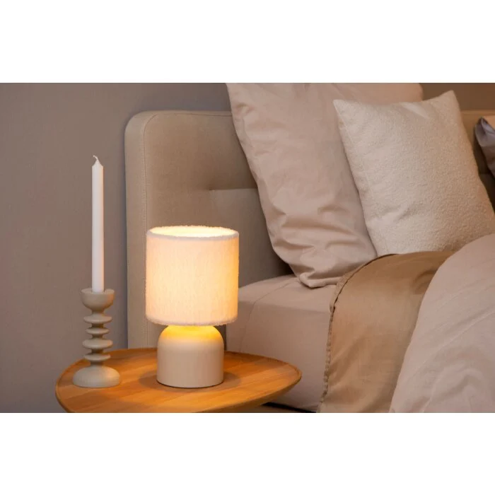 Lucide WOOLLY Lámpara de mesa Beige, 1 luz