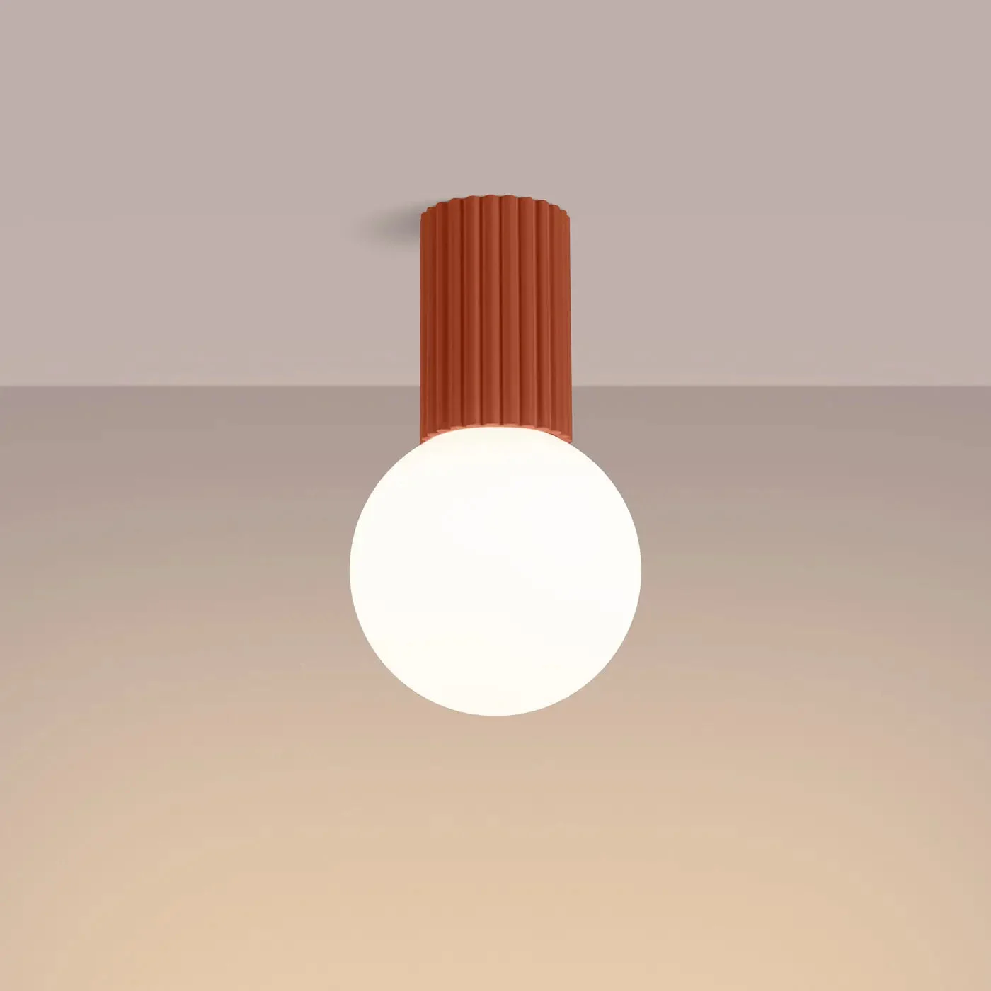 Lámpara de techo HALO, rojo ocre, IP44