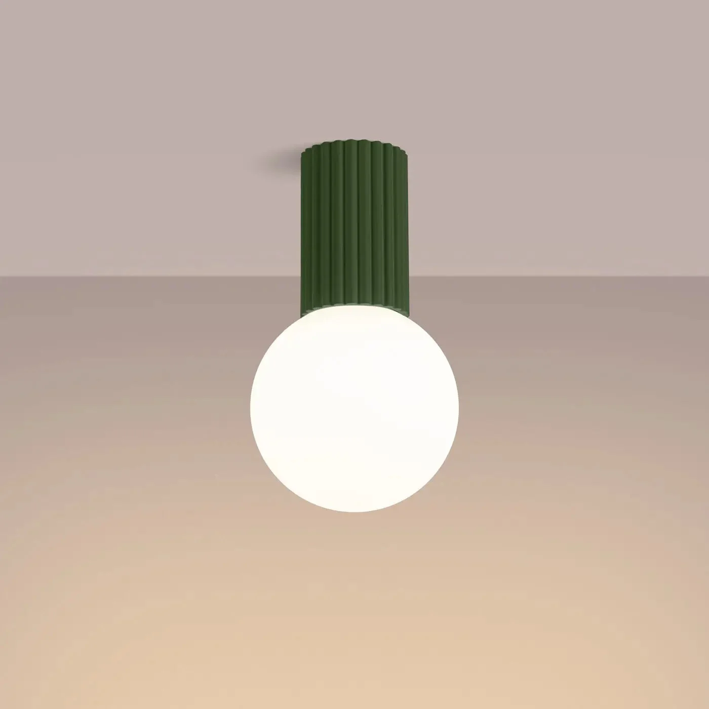 Lámpara de techo HALO, verde oliva, IP44